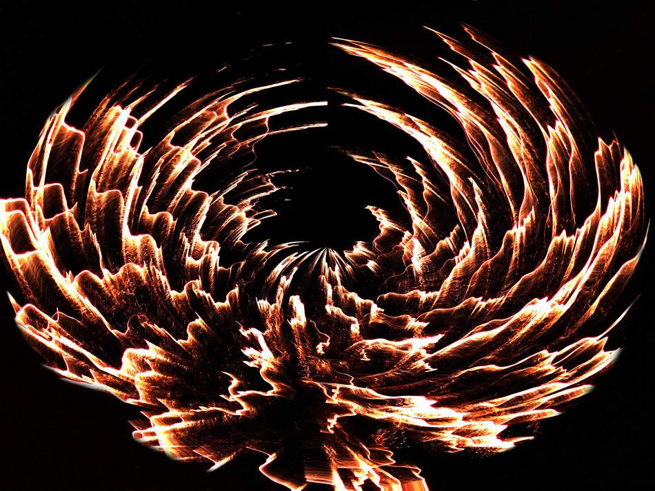 Weiße Lichtspirale auf schwarzem Grund